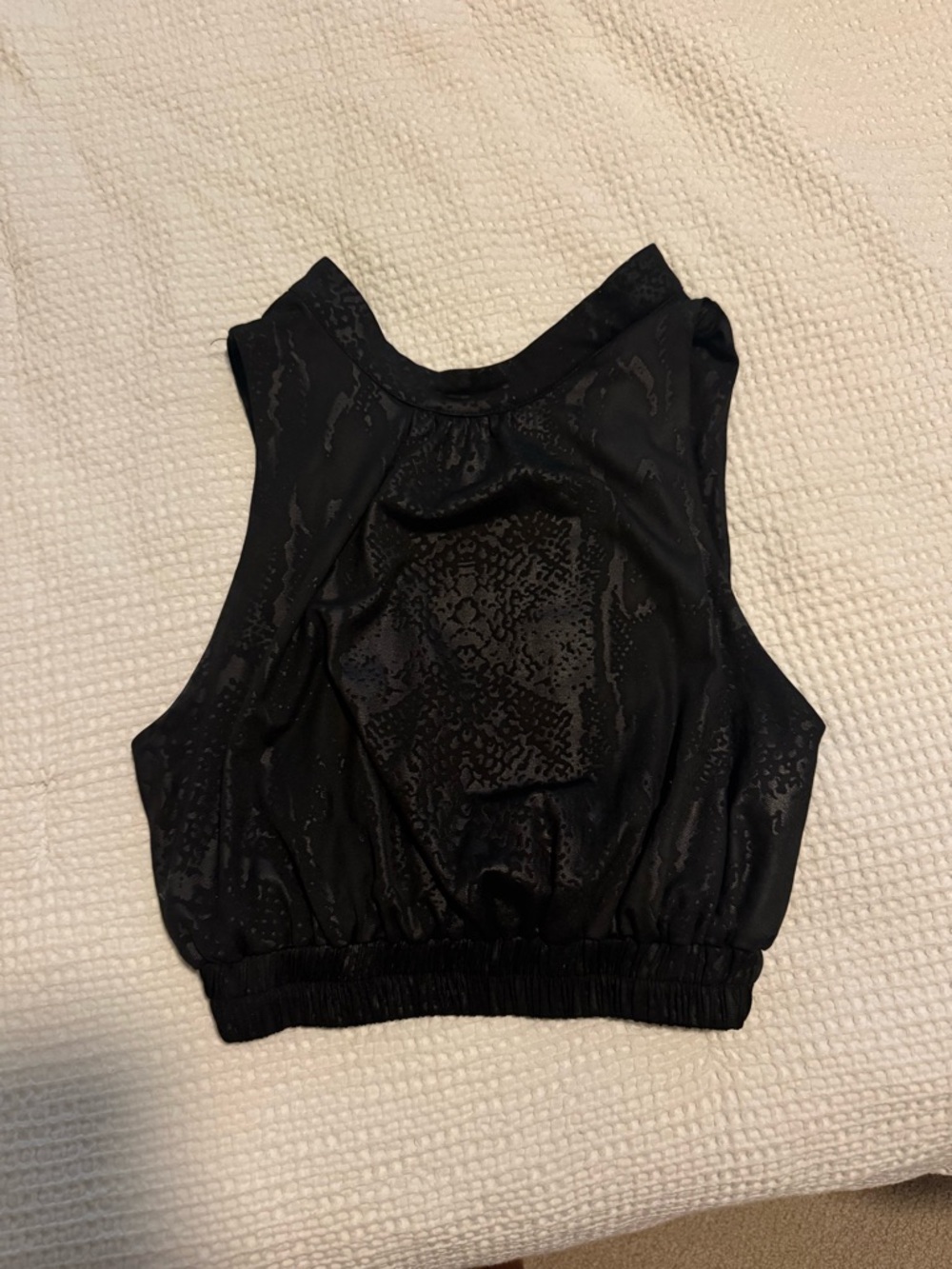 Black Snake Skin Crop Top